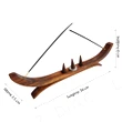 Suport ardere betisoare si conuri parfumate cu insertie metalica stelute, 2 suporturi pentru bete si 1 pentru conuri, lemn, 8 cm maro