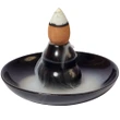 Fântână Wu Lou cu platou, suport de aromaterapie pentru conuri backflow, 6 cm ceramică negru