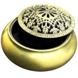 Suport conuri parfumate model floare de crin, set vas arzator pentru tamaie si spirale, metal bronz premium
