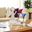 Candela din sticla pentru ulei si ingeras, pentru masa, diverse culori, 14.5 cm