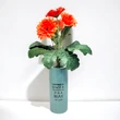 Suport lumânare cu mesaj motivațional, dublă funcționalitate ca vază, sticlă și ceramică albastră 34 cm