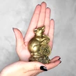 Sobolan Feng Shui cu moneda norocoasa si pepite pentru bani, prosperitate, statueta auriu