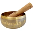 Bol Tibetan cantator batut manual set cu ciocanel lemn si ceremonial pentru purificarea casei si energizare, metal 8.5cm