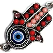 Bratara Mana Fatimei si ochiul norocos albastru, talisman impotriva energiilor negative, rosu