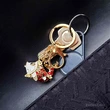 Breloc crap norocos, amuleta pentru protectie si bogatie, accesoriu geanta si chei, metal auriu cu rosu