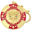 Breloc Big Fortune, amuletă feng shui pentru câștiguri și succes, metal auriu cu roșu 11 cm