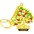 Breloc Copacul dorințelor cu lingou, amuletă feng shui pentru bani și prosperitate, metal multicolor 9.5 cm