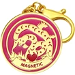 Breloc pentru zodia Șarpe, amuletă feng shui pentru dragoste, metal roz de calitate 10.5 cm