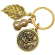 Breloc zodia Dragon cu Wu Lou, amuletă feng shui pentru sănătate și stabilității, metal solid auriu 6 cm