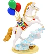 Statuetă Cal Alb de vânt vesel, obiect feng shui 2023 pentru noroc și succes, metal solid alb 14.5 cm 