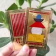 Card pagoda Feng Shui pentru protectie de ghinioane si obstacole, metalic auriu