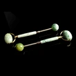 Dispozitiv masaj terapeutic, ciocanel cu rola din jad pentru fata si corp, 210 mm verde