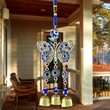 Clopotei metalici de vant cu fluture si ochi magic norocos, decoratiune casa si gradina cu simboluri de relatii armonioase, 26 cm