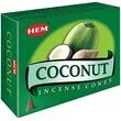Conuri parfumate Cocos, HEM profesional, suport metalic inclus, miros de nuca de cocos, 10 conuri (25g) aromaterapie