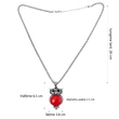 Colier Jasp rosu pandantiv bufnita cu lantisor tip tennis argintiu ajustabil, piatra 3.5 cm