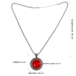 Colier Jasp rosu rotund, pandantiv cu lantisor tip tennis argintiu ajustabil, piatra 3.5 cm