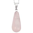 Pandantiv Cuartz Roz, piatra iubirii pure și necondiționate, cristal natural în formă de picătură 30 de cm