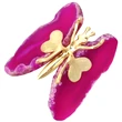 Fluture Agat pietre semiprețioase, cristal natural în formă de fluturas roz, 5 cm