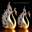 Lebede aurii, decorațiune de interior simbol al cuplului elegant, 28 cm
