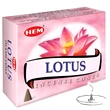Conuri parfumate Lotus, HEM profesional Lotto pentru incredere si optimism, 10 conuri (25g) aromaterapie, suport metalic inclus