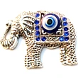 Magnet frigider elefant cu ochiul norocos, talisman de protectie energii negative si invingere obstacole, argintiu albastru