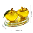 2 mere cristal k9, suport aromaterapie pentru atragerea armoniei în cuplu și purificarea spațiilor, galben 12 cm