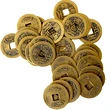 Set 8 monede chinezesti 20 mm, amulete feng shui pentru bogatie, metal auriu vintage