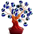 Copacei decorativi cu Ochii Norocosi, popular ca Ochiul lui Horus, cu rol protector, copacel Feng Shui in suport ghiveci , 8 cm albastru