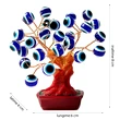 Copacei decorativi ochi norocosi, popular ca Ochiul lui Horus, cu rol protector, copacel Feng Shui in suport ghiveci, 8 cm albastru