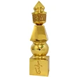 Pagoda 5 elemente, obiect feng shui premium cu rol puternic de protectie ghinion, metal auriu rezistent 15 cm