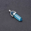 Pandantiv cuarț albastru, piatra exprimării clare, set lănțisor oțel inoxidabil si cristal natural hexagonal dublu vârf  34 mm