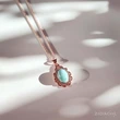 Pandantiv Larimar, piatra sufletului pereche si vindecatoare, set lantisor inoxidabil auriu roze