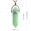 Pandantiv Jadeit, piatra norocului, set lănțisor oțel inoxidabil si cristal natural hexagonal 34 mm dublu vârf verde