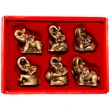 Set 6 elefanti norocosi, decoratiuni feng shui casa pentru dragoste si noroc, auriu