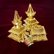 Stupa Feng Shui pentru armonie, amuleta impotriva violentei si situatiilor de conflict in dragoste, obiect decor metal auriu 80mm