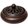 Suport floral pentru conuri parfumate, ceramica maro sau bronz