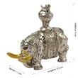 Mini suport betisoare elefant cu amfora, simbol de prosperitate si fertilitate, argintiu