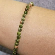 Set bratara Unakit cu felicitare personalizata, talisman de vindecare si putere, pietre semipretioase rotunde, 6 mm verde maro