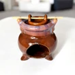 Vas aromaterapie Moneda norocoasa, pentru ulei și lumânare, ceramică negru sau maro