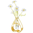 Vază decorativă inimă, din metal auriu și sticlă transparentă 
