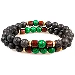 bratara piatra malachit set