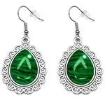 cercei malachit picatura