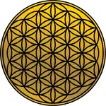 sticker floarea vietii auriu