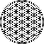 sticker floarea vietii negru