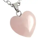 Pandantiv Cuartz Roz, piatra dragostei, cristal natural inimă 2 cm