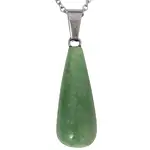 Pandantiv Aventurin, piatra bunăstării și a șanselor bune, cristal natural în formă de picătură verde 30 cm 