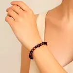 Set bratara piatra Ochi de tigru cu felicitare personalizata, talisman pentru indeplinirea dorintelor, femei barbati, elastica maro