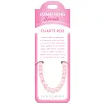 Bratara Cuart Roz pe felicitare personalizata, pietre semipretioase rotunde 6 mm, elastica