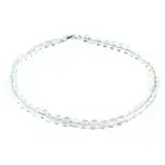 Bratara cuart opal, piatra pentru inlaturarea inhibitiilor, cca 47 pietricele mici 4 mm alb-albastru