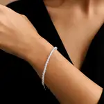 Bratara cuart Opal sau piatra lunii, cca 47 pietricele mici 4 mm alb-albastru